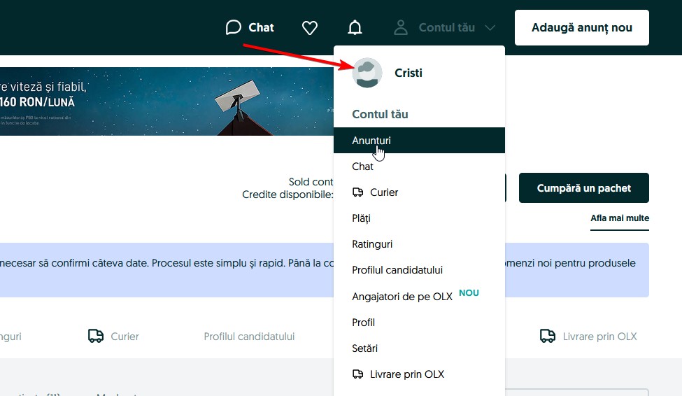 Cum se poate pune poza de profil pe Olx.ro?