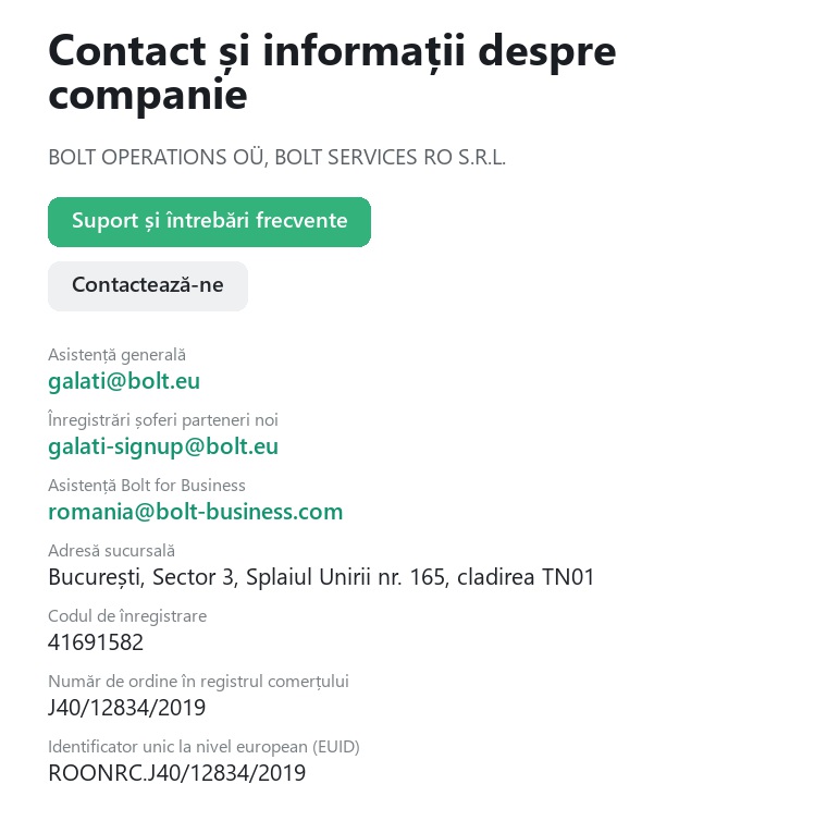 Contact Bolt Galati, email sau numar de telefon?
